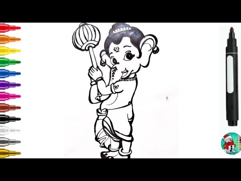 ganpati drawing | easy baal ganesha drawing step by step | how to draw lord Ganesha #drawing गणपती