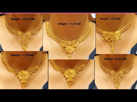 latest gold necklace designs with weight!! beautiful gold necklace designs!!