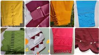 Trendy Stylish Trouser Designs/ Contrast Fabric Designing For Capri/ Salwar Mohri and Pohncha Design