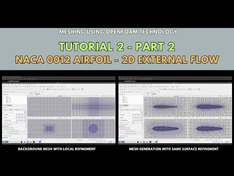 Meshing with snappyHexMesh | Tutorial 2-Part 2 | NACA 0012 airfoil - 2D external flow