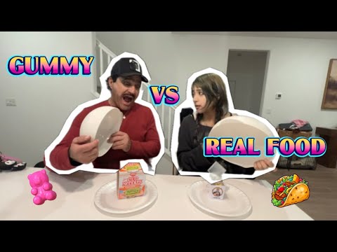 Gummy Vs Real Food Challenge With the Family 😈