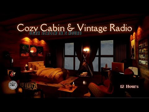 Cozy Sleep Sounds ⨀ Crackling Fire, Blizzard Ambience, and a Background Vintage Radio Program