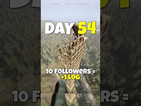 Day 54 - Building a Base Using 1 Log For Every 10 Followers!🚀 #shorts