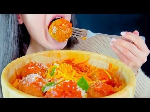 ASMR Yummy Spaghetti and Meat Balls Eating Vlog, 맛있는 스파게티와 미트볼 먹기 @ASMeRiEats