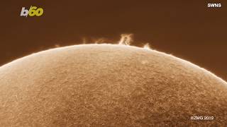 Sun-Spotting! High-Tech Camera Captures A Solar-Flare So Big, It Can Fit Earth In It’s Loop TWICE!