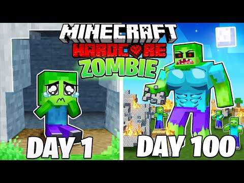 I Survived 100 DAYS as a ZOMBIE in HARDCORE Minecraft!