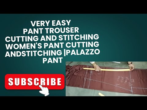 Very Easy Pant Trouser Cutting and stitching Women's Pant cutting andstitching |Palazzo Pant