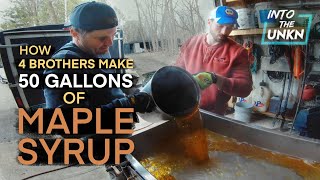 How 4 Brothers Make 50 Gallons of Maple Syrup! Tree Tapping to Table