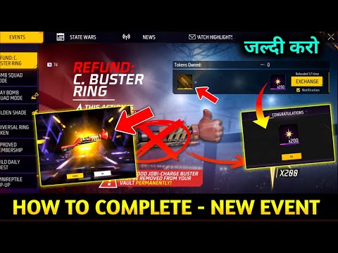 How to Exchange🔥 200 Universal Ring Token | Refund C Buster Ring Event | Free Fire New Event