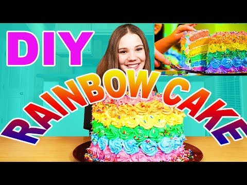 DIY - Rainbow Cake From Our Music Video! (Haschak Sisters)