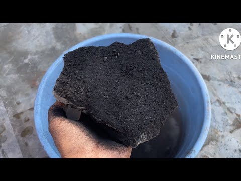 ASMR!Grainy Black Sand Water Crumbling With Dry Charcoal poured