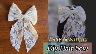 DIY Hair bow / Easy and Simple Hair bow making / How to make Hair bow clip