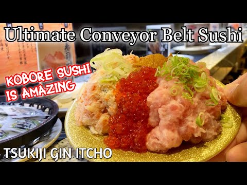 Ultimate Overflowing Kobore Sushi at Conveyor Belt Sushi Restaurant, Tsukiji Gin Itcho in Toyosu