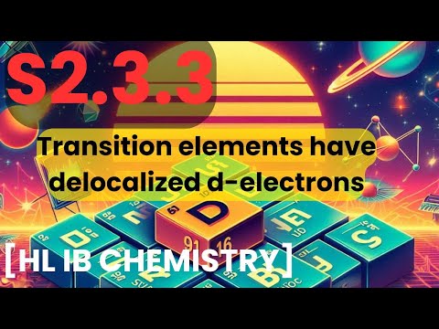 S2.3.3 Transition metal elements have delocalized d-electrons (mpt & conductivity) [HL IB CHEMISTRY]