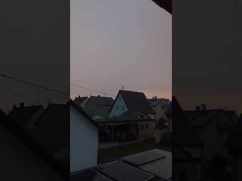 Powerful lighting strike - Thunderstorm in Germany #Nature #Rain