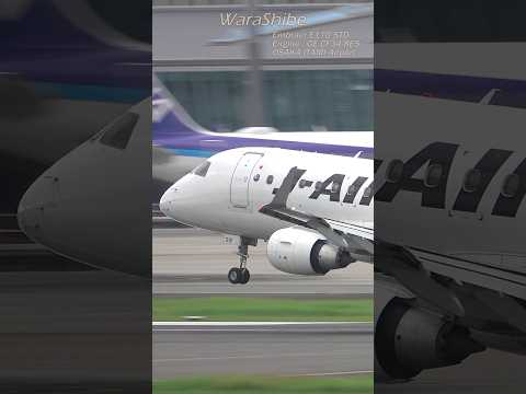 JAL EMBRAER E170 | Landing: Touchdown with flare maintained | Osaka ITAMI Airport