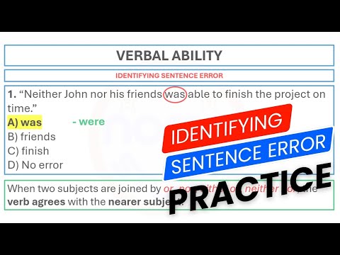 IDENTIFYING SENTENCE ERROR PRACTICE (10 items)