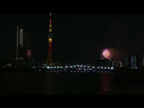 033　Sumida River Fireworks Festival 2023　東京スカイツリー　ライトアップ　不死鳥　♬　隅田川花火大会　✿　汐入公園　白鬚橋　♬　2023年　7月29日