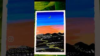 Acrylic Sunset Cityscape | Tutorial | Easy Art #acrylicpainting #arttherapy #painting #easyartvideo