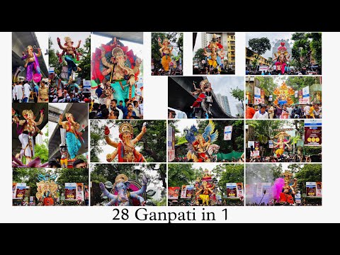 28 Ganpati in 1 Maha Aagman Sohala 25 August 2024 Sunday  महा आगमन 25 अगस्त 2024 Mumbai Cha Ganpati