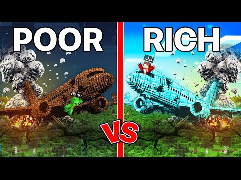 Mikey POOR vs JJ RICH Airplane Crash in Minecraft (Maizen)