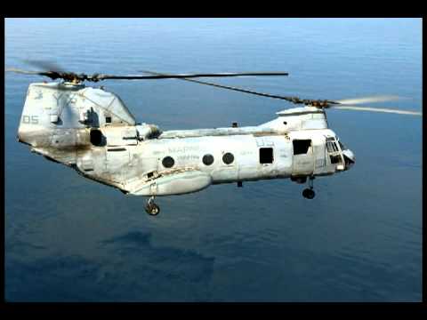 Boeing Vertol CH-46 Sea Knight helicopter engine - moving sound effect