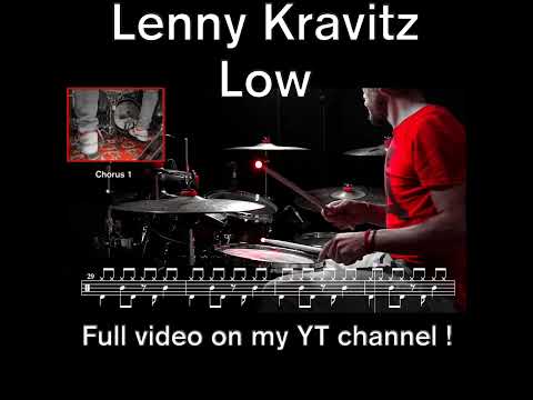 Lenny Kravitz - Low - Drum cover (with scrolling drum score) #drumcover #drumscore