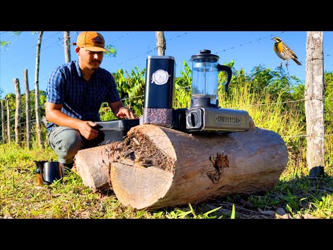 Morning FRENCH PRESS COFFEE in the countryside | ASMR Relaxing video