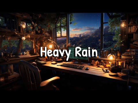 Heavy Rain 🌧 Deep focus StudyWork [ Lofi Study / Relaxing Music ]