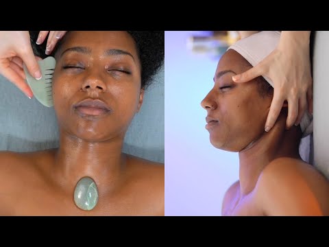 ASMR Facial: Unclog Pores & Brighten Skin | Spa Sounds + Scalp Massage  | Jadeywadey180