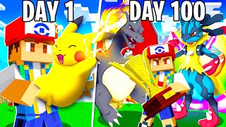 I Spent 100 DAYS as ASH KETCHUM in PIXELMON! (Pokémon in Minecraft)