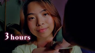 ASMR 3Hrs Brushing You 🌬️ Slow & Fluffy Face Brushing For Sleep & Focus (Whispered to No Talking)