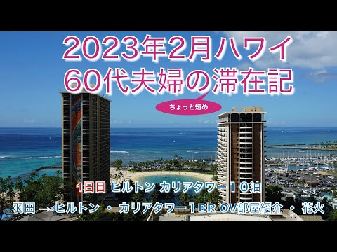 2023年2月【1日目】羽田→ホノルル　１BR OV 部屋紹介「STEAK SHACK」花火