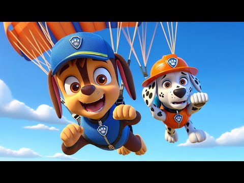 Paw Patrol Ultimate Rescue | Chase x Marshall Paragliding In The Sky | Funny Story | Rainbow 3