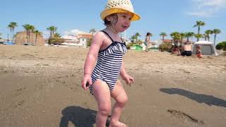 Her first time playing in the ocean!