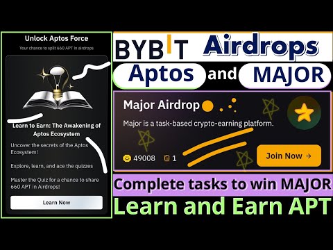 Bybit Airdrop || Aptos and Major || Learn and Earn APT || Bybit Web3 Wallet MAJOR Airdrop