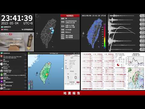 2023年05月04日 花蓮縣卓溪鄉地震(地震速報、強震即時警報)