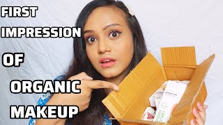 First Impression Of Organic Makeup|Full Face of *Newly Launched* Makeup Products By Organic Harvest🤯