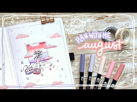 PLAN WITH ME ~ August 2021 Bullet Journal Set Up ~ dreamy album covers