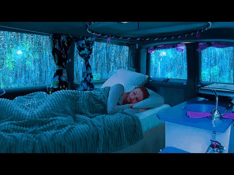 Deep Sleep Ambience: Relieve Stress to Fall Asleep Fast with Soothing Rain & Thunder on Cozy Car