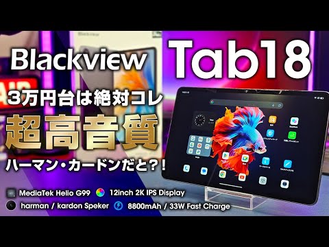 BlackView Tab 18 レビュー 超高音質でビビる！ハーマン・カードンスピーカー 3万代ならベストなタブレット WideVineは要注意