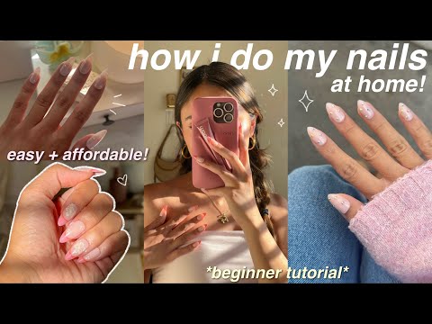 HOW I DO MY NAILS AT HOME! 🤍 DIY Press On Tutorial: supplies, designs, application, etc!