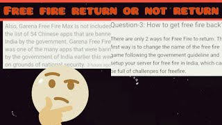 @FREE FIRE RETURN OR NOT Return@#freefire#freefirereturn#white444#shorts