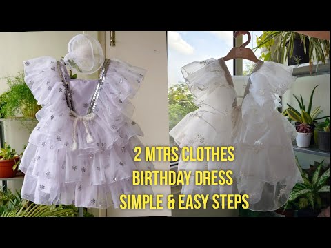 Easy & simple Birthday Dress | DIY cutting & stitching birthday dress for Baby Girls | Simple Steps