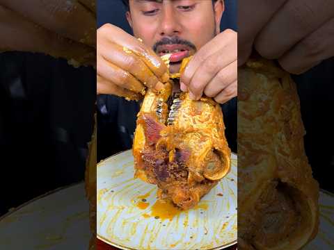 Spicy Full Mutton Head Curry Eating #asmr #mukbang #reelsvideo #shortvideo #viralvideo #food #eating