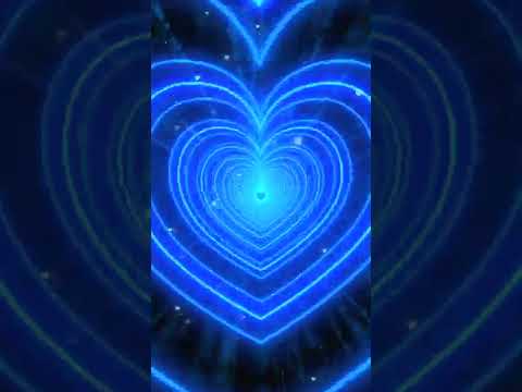 Neon Lights Love Heart Tunnel💙Blue Heart Background | Neon Heart Tunnel Loop