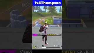 1v4 Gameplay In Grandmaster pushing | Thomson Gun #ffshorts #freefiretelugu #shorts