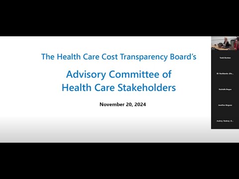 November 20, 2024, Advisory Committee for Health Care Stakeholders