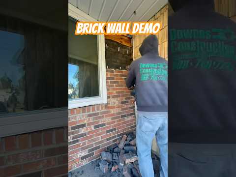 Brick Wall Demo #diy #construction #brick #wall #demo #howto #stepbystep #bluecollar #trending #fyp