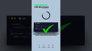 CSS Shorthand for Animation Property #codewithvishal #css #coding #shorts #worldofdevelopers